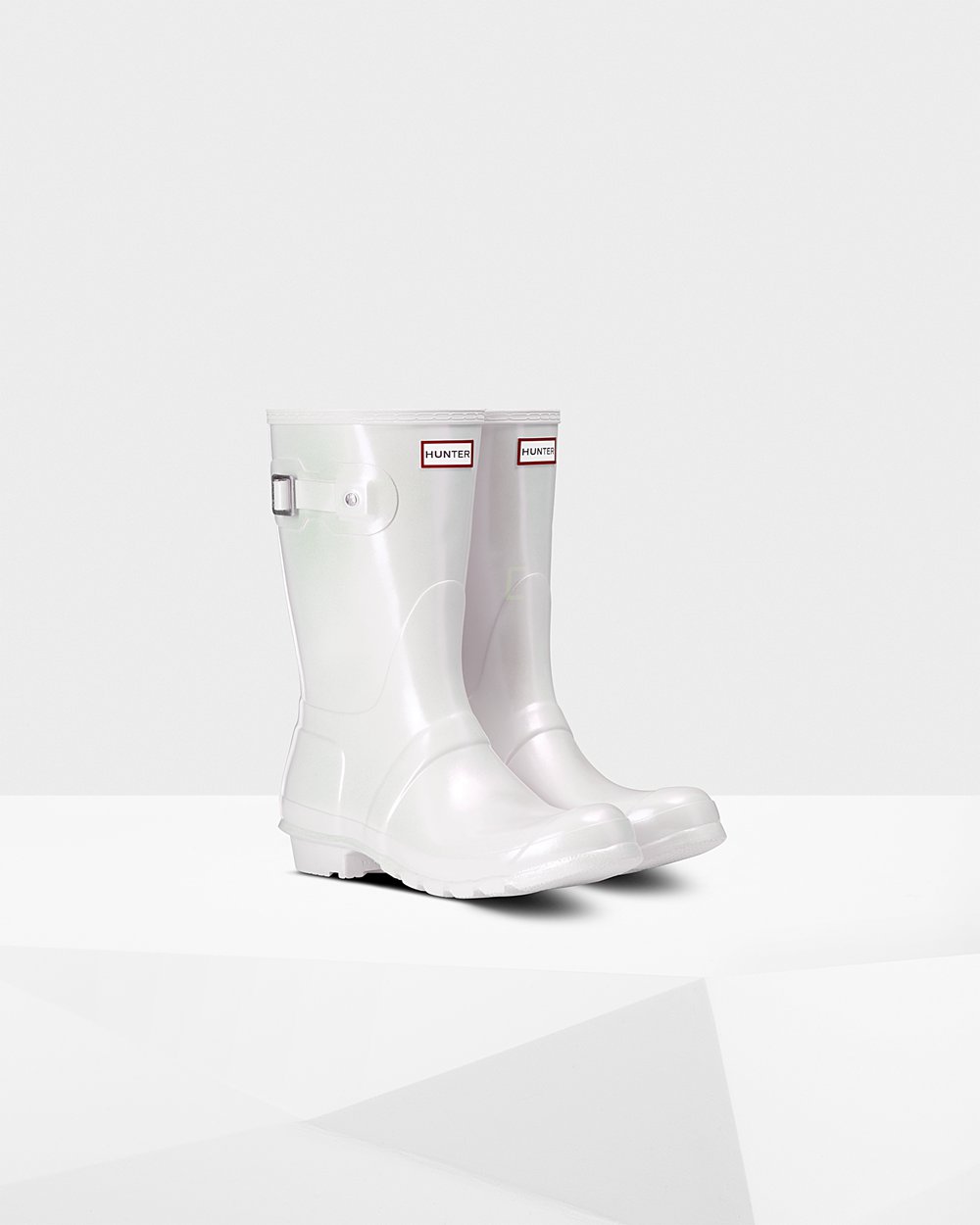 Womens Hunter Short Rain Boots Silver - Original Nebula - 4267510-XI